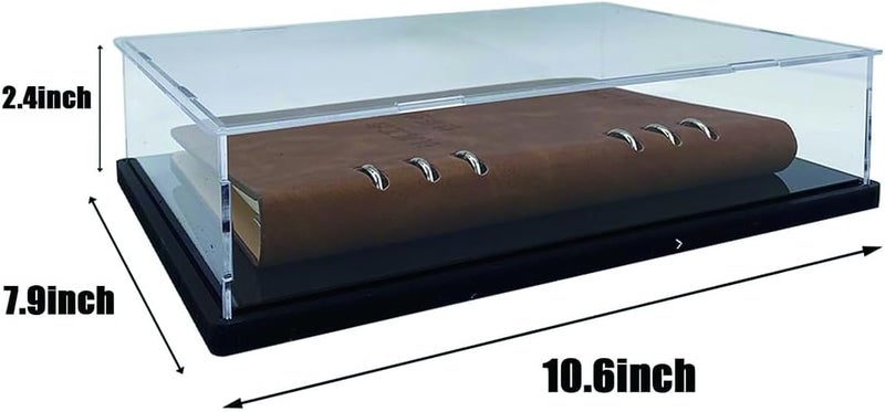 COCEANV Acrylic Book Display Case,Stamp or Coin Collection Case,Display Case for Collectibles,UV Protection,Self-Assembly Dustproof,Black PVC Base.(10.6x7.9x2.4inch;27x20x6cm) - Image 5